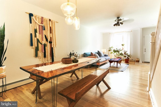 2426 E Indiana Ave, Philadelphia, PA 19134 - dining room with light wood finished floors and baseboard heating