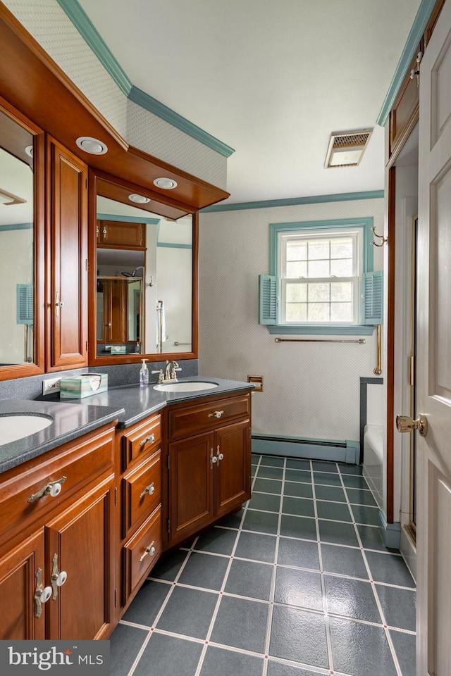 60 Ridge View Dr, Leola, PA 17540 - full bath with a baseboard radiator and double vanity