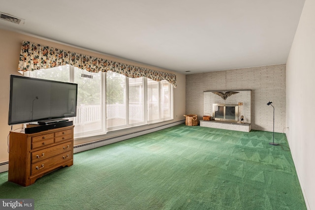 60 Ridge View Dr, Leola, PA 17540 - unfurnished living room with a baseboard radiator, healthy amount of natural light, and carpet