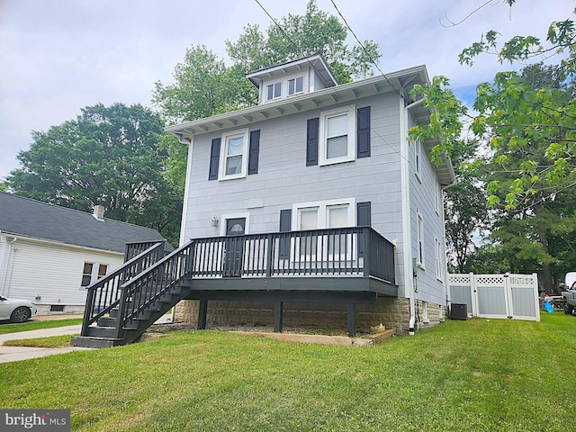 370 Nicholson Rd, Baltimore, MD 21221 - american foursquare style home with a deck and stairway