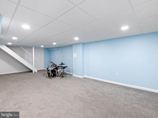 110 Wembley Rd, Wilmington, DE 19808 - finished basement featuring carpet floors and recessed lighting