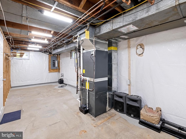 110 Wembley Rd, Wilmington, DE 19808 - unfinished basement featuring heating unit and electric panel