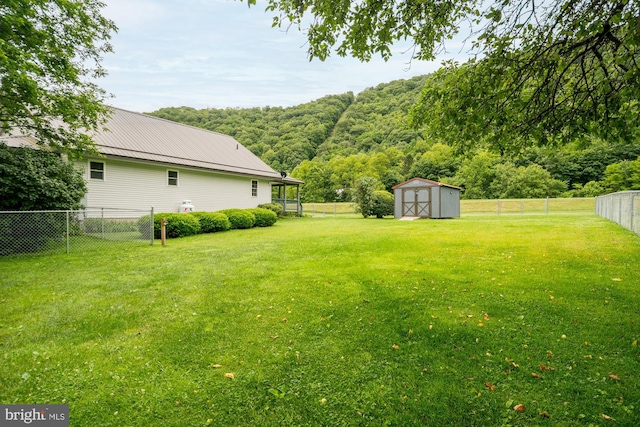 108 W Center St, Kitzmiller, MD 21538 - fenced backyard with a shed and a wooded view
