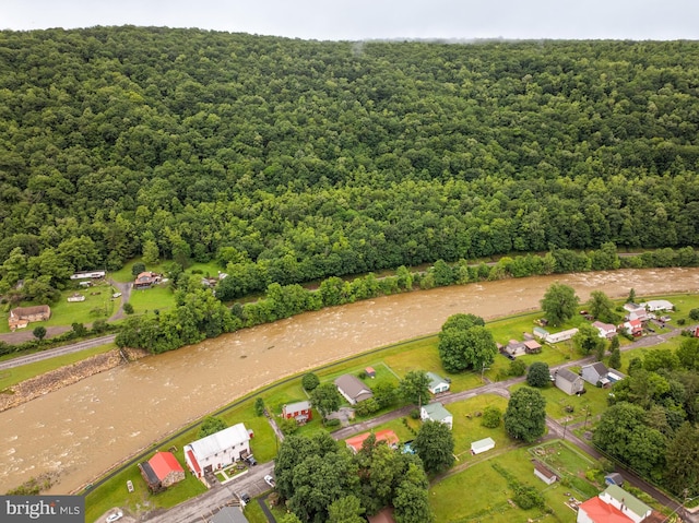 108 W Center St, Kitzmiller, MD 21538 - aerial overview of property's location with a heavily wooded area