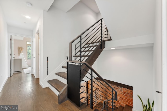 2228 Carpenter St, Philadelphia, PA 19146 - staircase featuring wood finished floors and recessed lighting