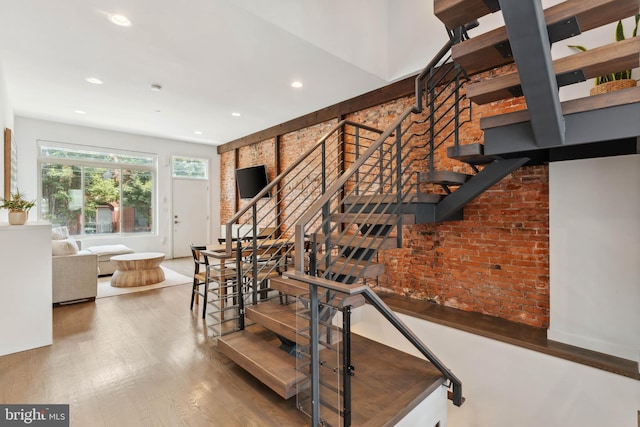 2228 Carpenter St, Philadelphia, PA 19146 - stairway with wood finished floors and recessed lighting