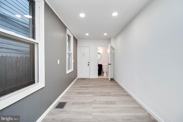 1354 Green St, Reading, PA 19604 - corridor with light wood-style flooring and recessed lighting
