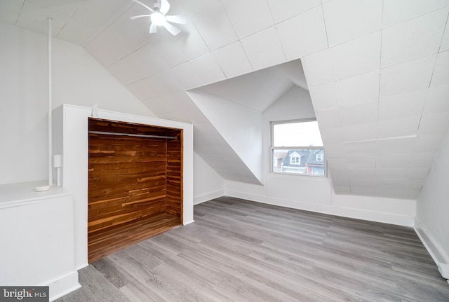 1354 Green St, Reading, PA 19604 - additional living space with lofted ceiling, wood finished floors, and ceiling fan