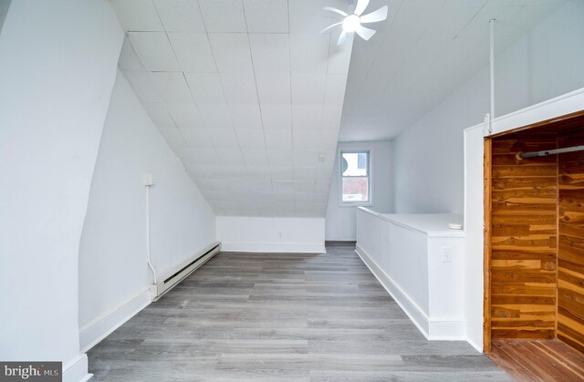 1354 Green St, Reading, PA 19604 - bonus room featuring a baseboard heating unit, wood finished floors, and ceiling fan