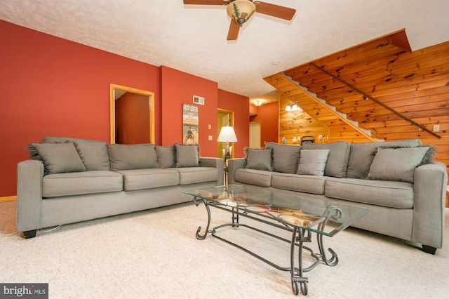 60 Barbaras Way, Mc Henry, MD 21541 - living area with carpet floors and a ceiling fan