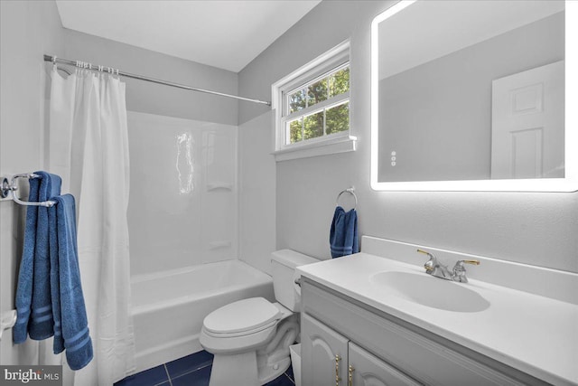 19 Oniontown Rd, Medford, NJ 08055 - full bathroom featuring shower / tub combo, vanity, and tile patterned floors