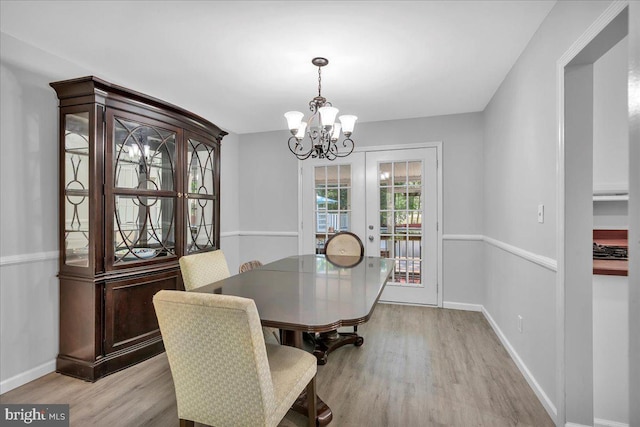 19 Oniontown Rd, Medford, NJ 08055 - dining area featuring a chandelier, light wood-style floors, and french doors