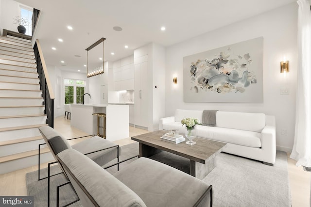 146 S St NW Unit B, Washington, DC 20001 - living area with stairs and recessed lighting