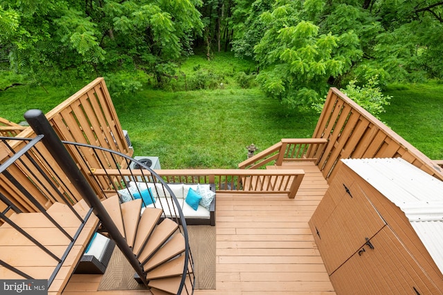 1937 Hickory Hill Ln, Silver Spring, MD 20906 - wooden deck with a lawn and an outdoor living space