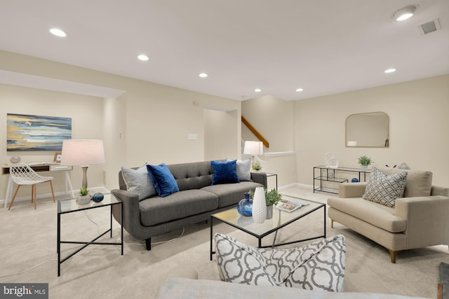 1937 Hickory Hill Ln, Silver Spring, MD 20906 - living room featuring light carpet and recessed lighting