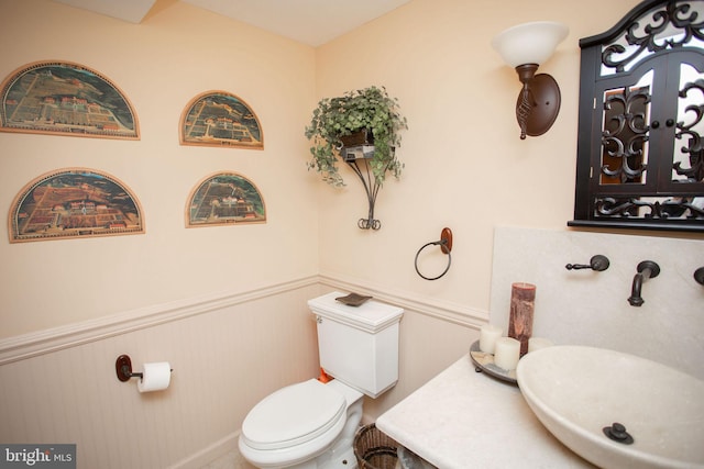 5 Hidden Hollow Dr, Hamilton, NJ 08620 - half bathroom with a wainscoted wall and vanity