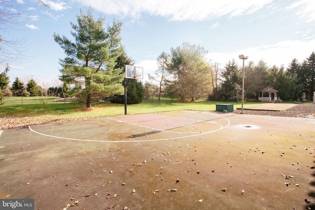 5 Hidden Hollow Dr, Hamilton, NJ 08620 - view of basketball court with community basketball court, a gazebo, and a lawn