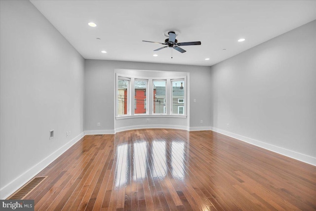 144 Levering St, Philadelphia, PA 19127 - spare room with a ceiling fan, hardwood / wood-style flooring, and recessed lighting