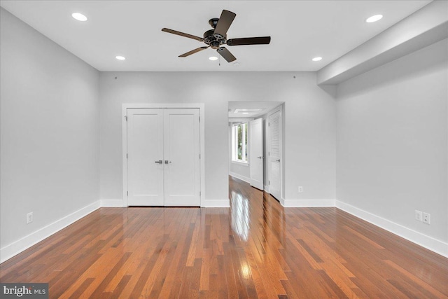 144 Levering St, Philadelphia, PA 19127 - spare room featuring a ceiling fan, wood finished floors, and recessed lighting