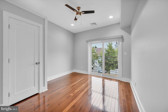 144 Levering St, Philadelphia, PA 19127 - spare room with hardwood / wood-style floors, ceiling fan, and recessed lighting
