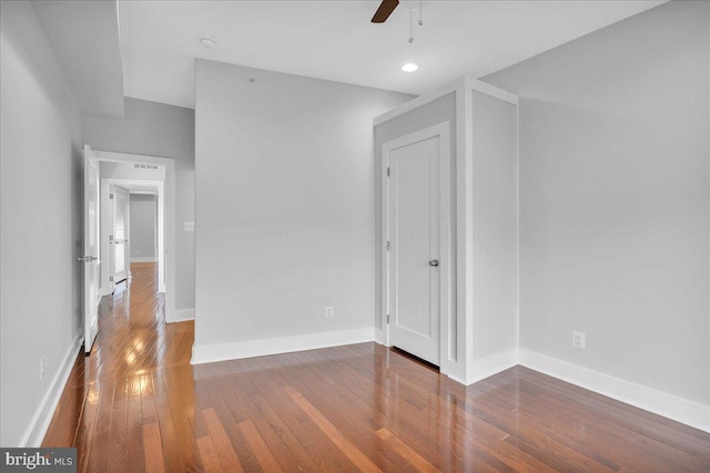 144 Levering St, Philadelphia, PA 19127 - spare room with ceiling fan, wood-type flooring, and recessed lighting