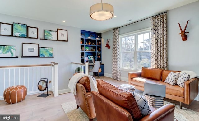 Lot1 Nathan Hale, Berwyn, PA 19312 - living area featuring wood finished floors and recessed lighting