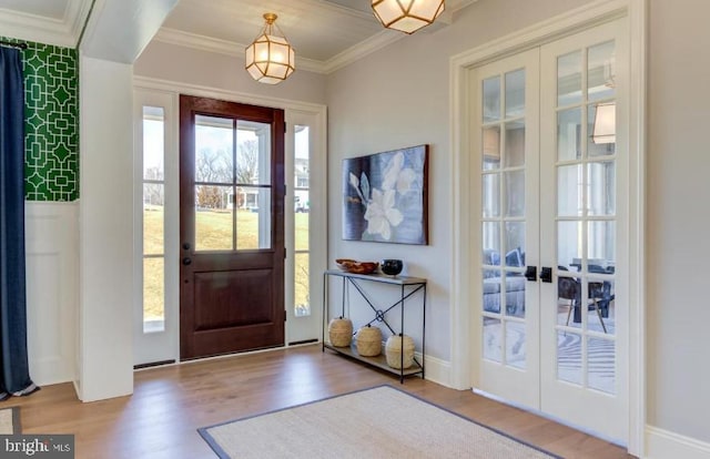 Lot1 Nathan Hale, Berwyn, PA 19312 - entryway with wood finished floors, french doors, and ornamental molding