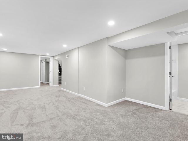 901 Vanderwood Rd, Baltimore, MD 21228 - finished below grade area with recessed lighting and carpet floors