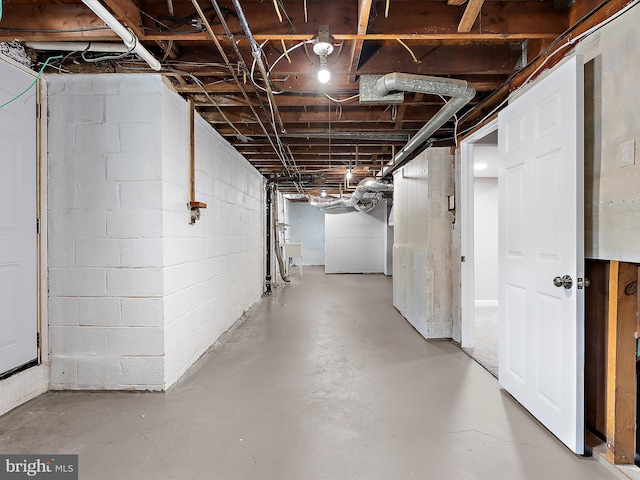 901 Vanderwood Rd, Baltimore, MD 21228 - unfinished below grade area featuring concrete block wall