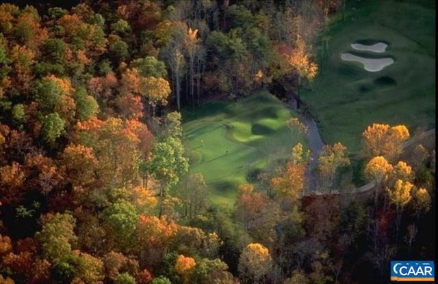 3190 Prestwick Pl, Keswick, VA 22947 - aerial view of property's location with a heavily wooded area and a golf course