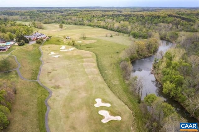 3190 Prestwick Pl, Keswick, VA 22947 - aerial overview of property's location with a nearby body of water and a forest