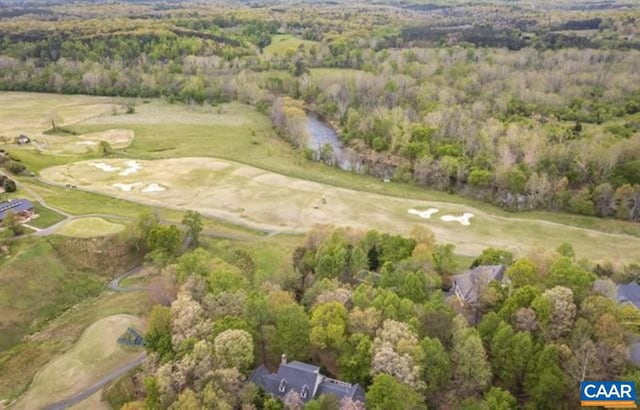 3190 Prestwick Pl, Keswick, VA 22947 - aerial view of property and surrounding area featuring a forest and a golf course