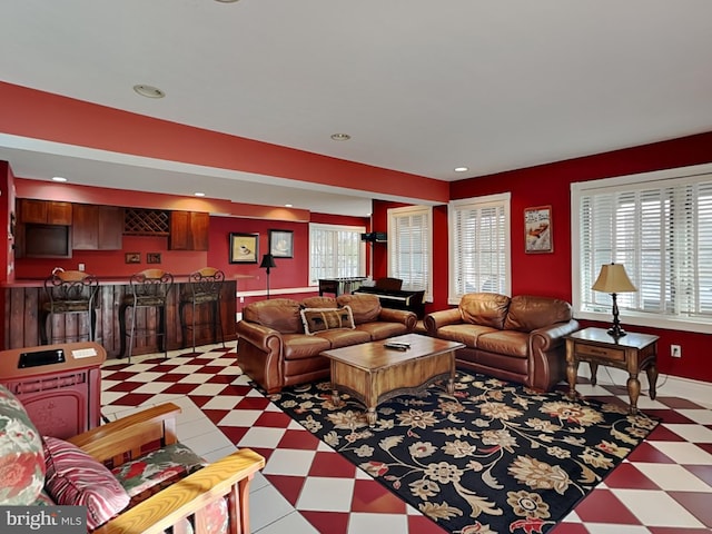 3067 Shingle Camp Rd, Mc Henry, MD 21541 - living room with light flooring, wet bar, and recessed lighting