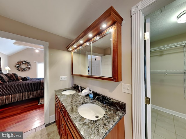 3067 Shingle Camp Rd, Mc Henry, MD 21541 - full bath featuring double vanity, ensuite bath, tile patterned floors, and a spacious closet