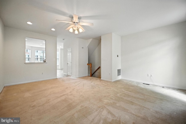 6949 Banchory Ct, Alexandria, VA 22315 - empty room with light colored carpet, recessed lighting, and ceiling fan