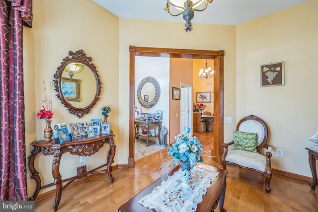 15 Kresson Ct, Berlin, NJ 08009 - sitting room featuring a chandelier and wood finished floors
