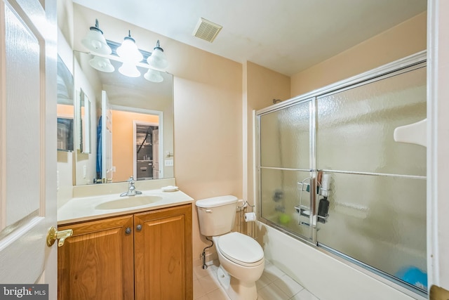 15 Kresson Ct, Berlin, NJ 08009 - bathroom featuring tile patterned flooring, vanity, bath / shower combo with glass door, and a chandelier