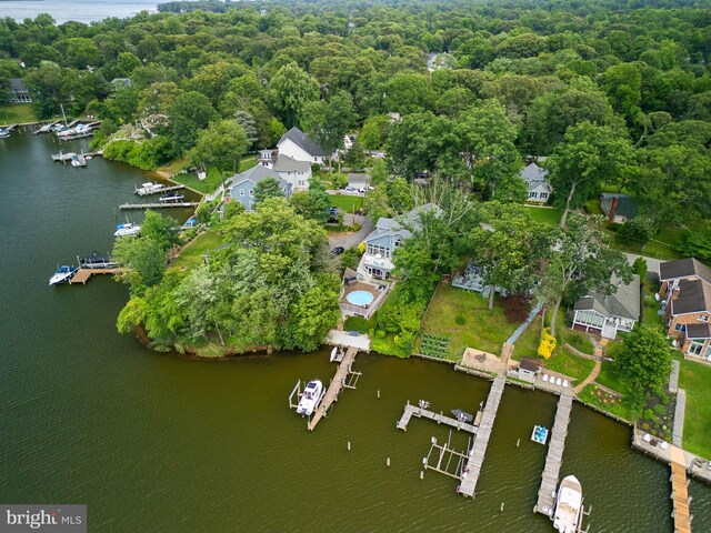 734 Oak Grove Cir, Severna Park, MD 21146 - aerial view of property and surrounding area featuring a large body of water
