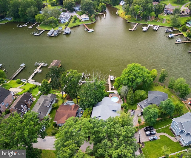 734 Oak Grove Cir, Severna Park, MD 21146 - aerial overview of property's location featuring a nearby body of water and nearby suburban area