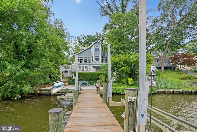 734 Oak Grove Cir, Severna Park, MD 21146 - dock featuring a water view and boat lift