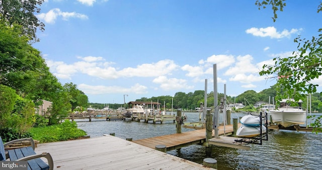 734 Oak Grove Cir, Severna Park, MD 21146 - dock area with boat lift and a water view