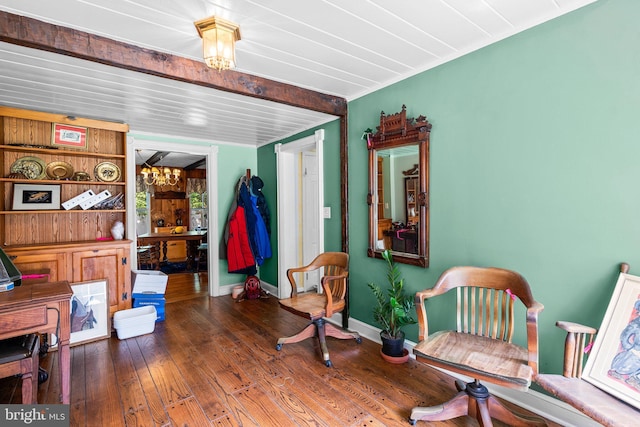 13321 Travilah Rd, Potomac, MD 20854 - living area with a chandelier and wood-type flooring