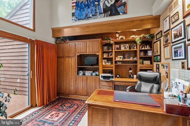 16 Golfview Ln, Reading, PA 19606 - carpeted office featuring wood walls
