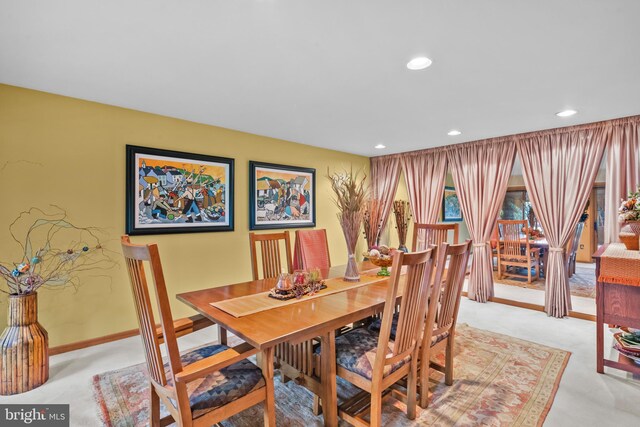 16 Golfview Ln, Reading, PA 19606 - dining space featuring light carpet and recessed lighting