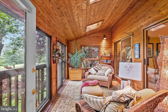16 Golfview Ln, Reading, PA 19606 - sunroom / solarium with lofted ceiling, wooden walls, wood-type flooring, and wooden ceiling
