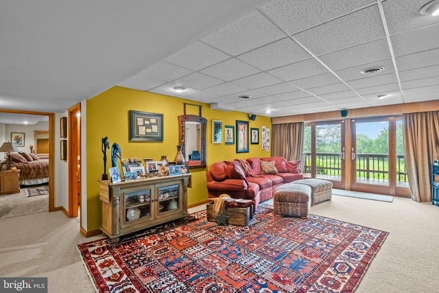 16 Golfview Ln, Reading, PA 19606 - living room with carpet flooring and a drop ceiling