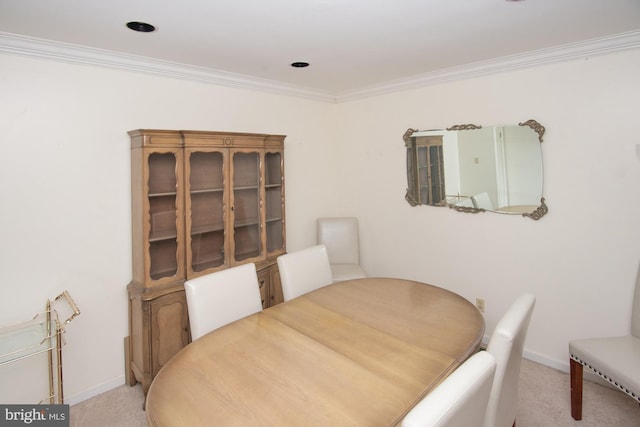 3920 Seneca Ct, Skippack, PA 19474 - dining area featuring carpet floors and crown molding