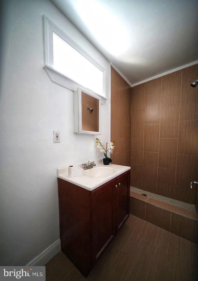 3124 N Carlisle St, Philadelphia, PA 19132 - full bathroom featuring vanity and tiled shower