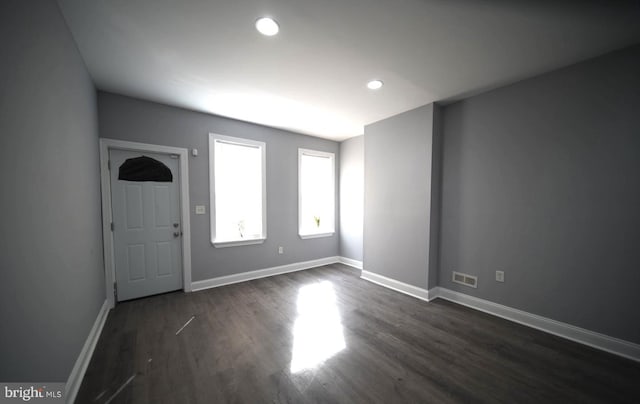 3124 N Carlisle St, Philadelphia, PA 19132 - unfurnished room with dark wood-type flooring and recessed lighting