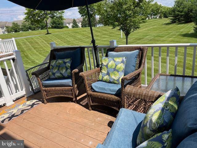 4549 Woodbrush Way, Allentown, PA 18104 - wooden terrace featuring a lawn